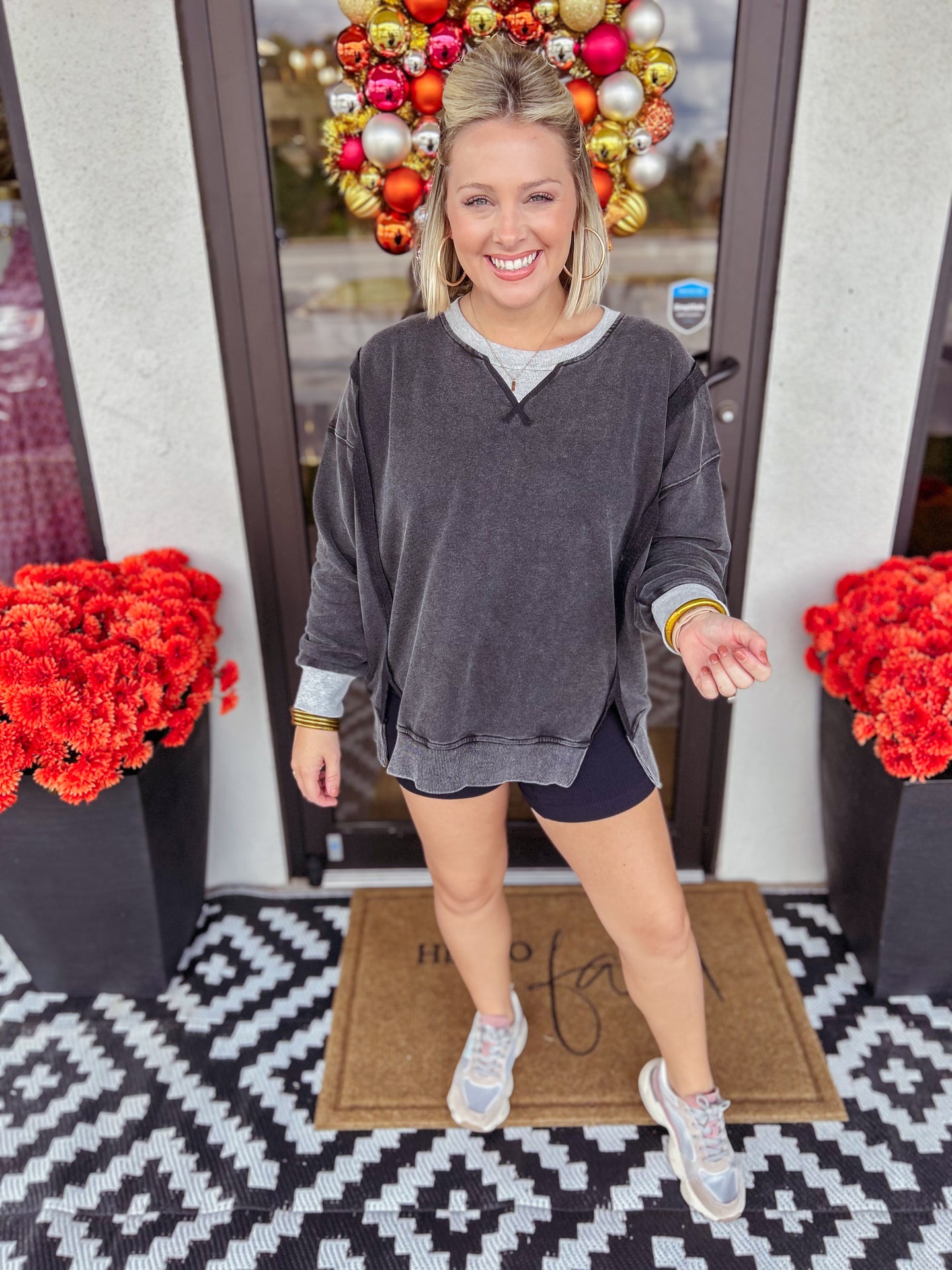 Washed Oversized Sweatshirt - Black