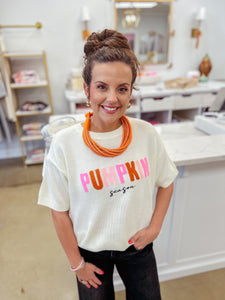 PUMPKIN Embroidered Sweater Top