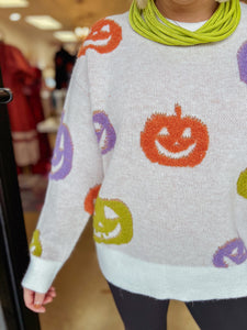 Multi Pumpkin Oversized Sweater