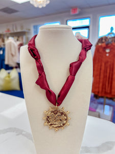 Gamecock Pendant Scarf Necklace