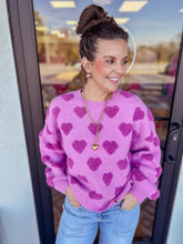 Load image into Gallery viewer, Fuzzy Heart Sweater
