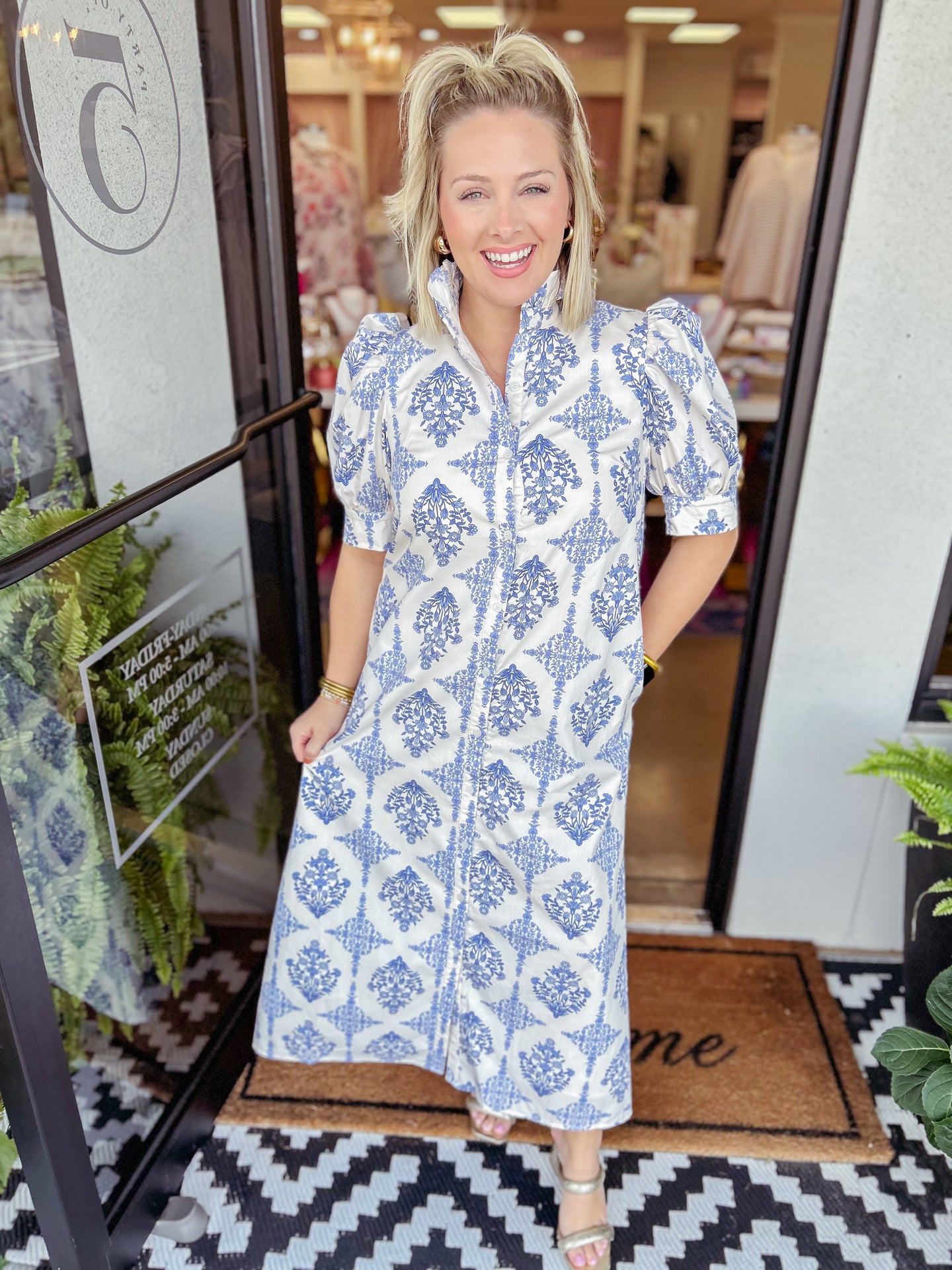 KARLIE French Vintage Maxi Dres