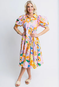 KARLIE Artist Floral Midi Dress