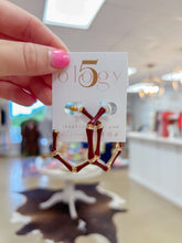 Load image into Gallery viewer, Hexagon Epoxy Bamboo Hoops
