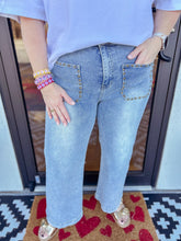 Load image into Gallery viewer, Stud Washed Denim Jeans
