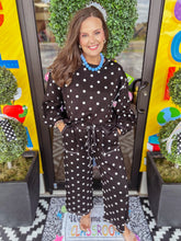Load image into Gallery viewer, Scuba Polka Dot Long Sleeve Set - Black
