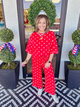 Load image into Gallery viewer, Scuba Polka Dot Lounge Set - Red
