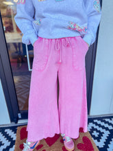 Load image into Gallery viewer, Piper Terry Knit Wide Pants - Barbie Pink
