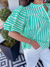 Load image into Gallery viewer, KARLIE Seersucker Stripe Top
