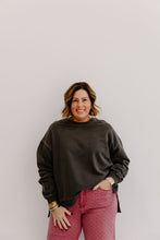 Load image into Gallery viewer, Suzie Side Slit Sweatshirt - Black
