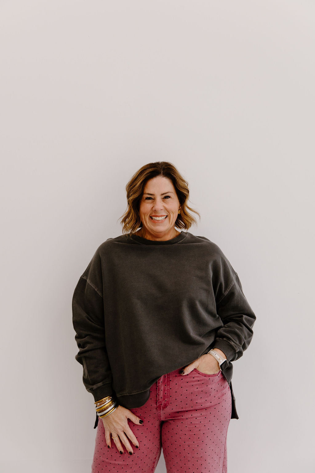 Suzie Side Slit Sweatshirt - Black