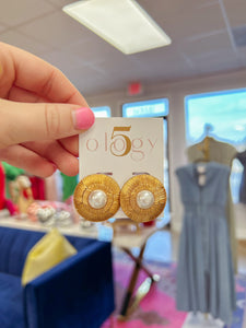 Pearl Textured Round Earring