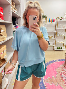 Maggie Crewneck Top - Blue