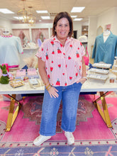 Load image into Gallery viewer, KARLIE Stripe Poppy Top
