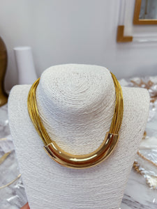 16 Layered Chunky Half Tube Necklace