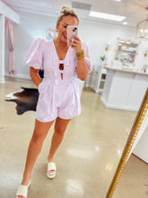 Load image into Gallery viewer, Chasity Bow Romper - Lavender
