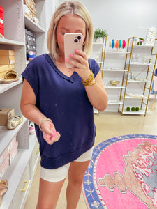 Maddie Oversized Vest Top - Navy