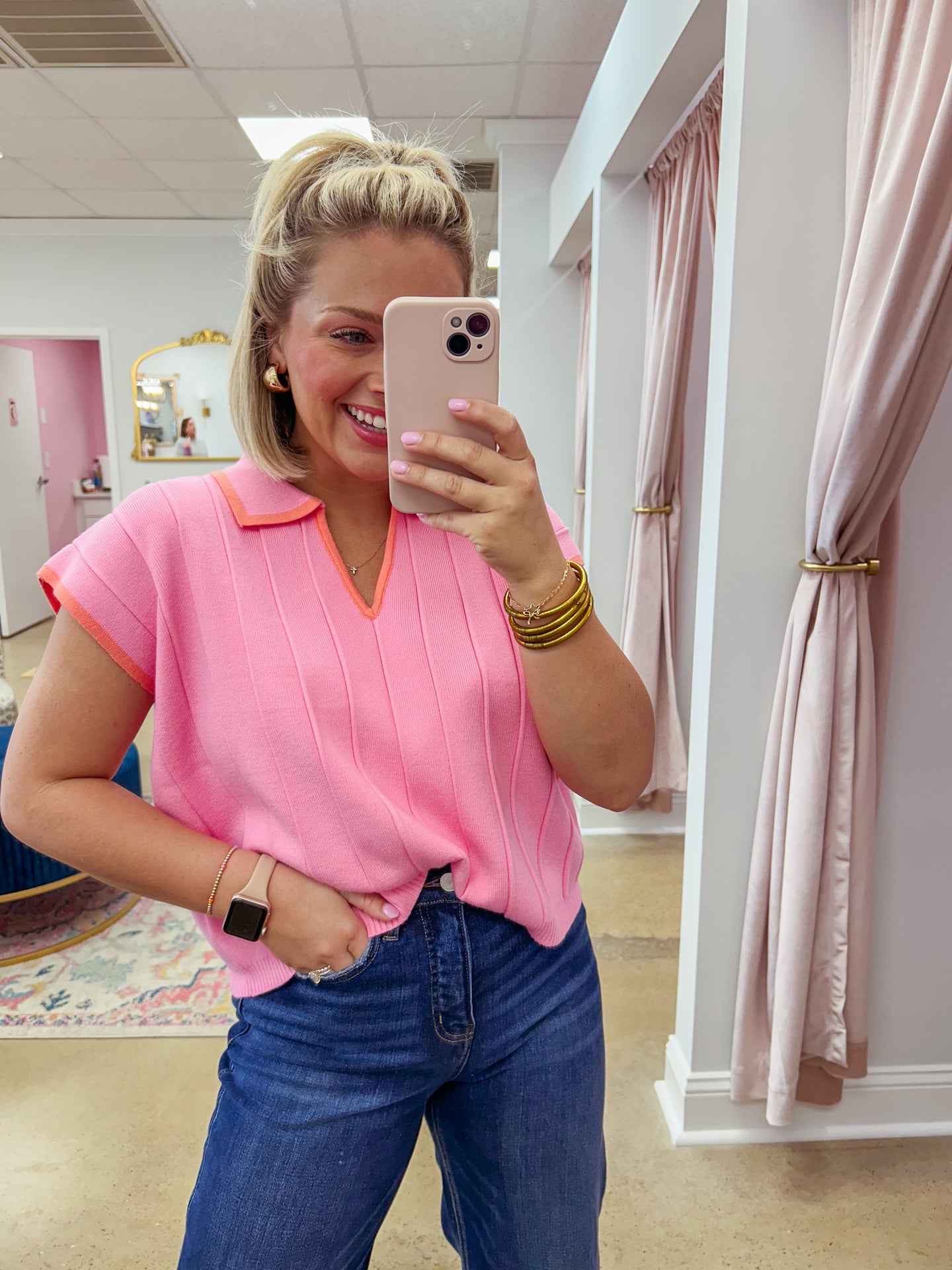 Poppy Sweater Top - Pink