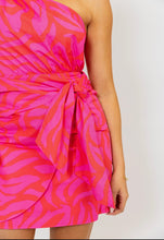 Load image into Gallery viewer, KARLIE Zebra Poplin Wrap Dress
