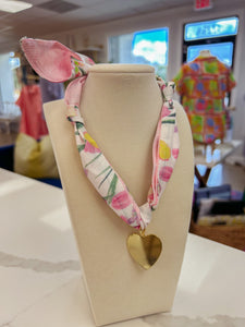 Tangled in Love Scarf Neckace - Pink Floral