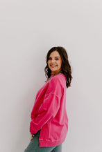 Load image into Gallery viewer, Suzie Side Slit Sweatshirt - Hot Pink Plus Size
