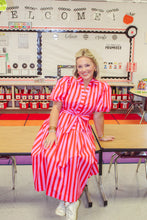 Load image into Gallery viewer, Pink &amp; Red Midi Dress
