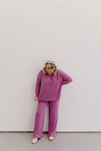 Load image into Gallery viewer, Ribbed Mock Neck Lounge Set - Plum
