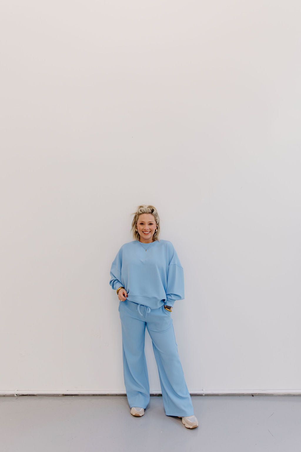 Round Neck Lounge Set - Blue