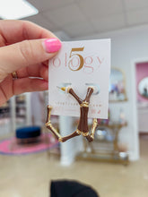 Load image into Gallery viewer, Hexagon Epoxy Bamboo Hoops

