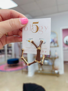 Hexagon Epoxy Bamboo Hoops