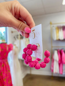 Raffia Ball Hoops