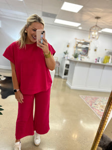 Wearing On Repeat Set - Hot Pink
