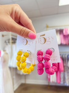 Raffia Ball Hoops