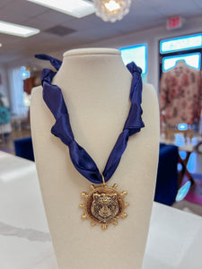 Tiger Head Pendant Scarf Necklace