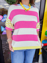 Load image into Gallery viewer, Poppi Stripe Sweater - Pink
