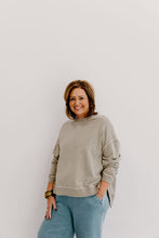 Load image into Gallery viewer, Suzie Side Slit Sweatshirt - Ash Mocha
