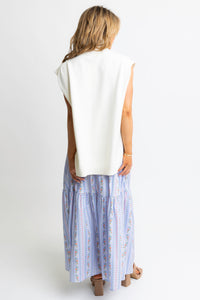 KARLIE French Vine Smocked Maxi Skirt