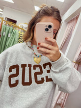 Load image into Gallery viewer, JESUS Mockneck Sweatshirt - Brown
