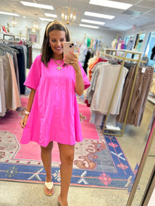 Tate Mini Dress - Hot Pink
