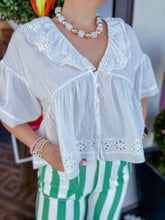 Load image into Gallery viewer, Eyelet Ruffled Top
