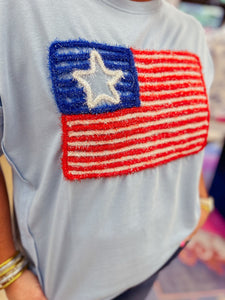American Flag Oversized Top