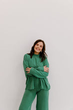 Load image into Gallery viewer, Ribbed Mock Neck Lounge Set - Green
