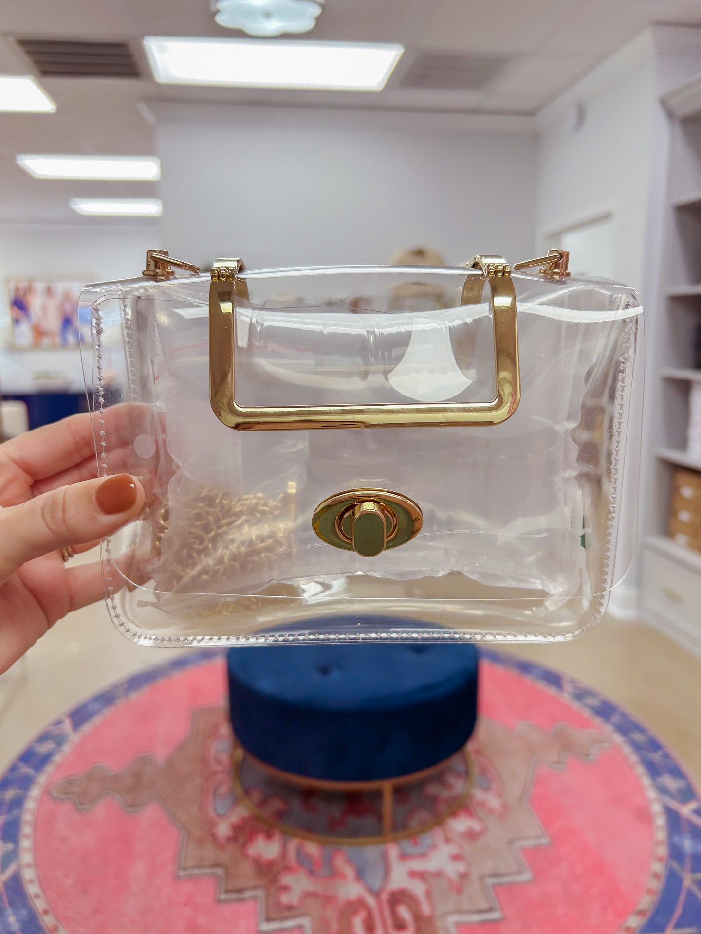 Turn-lock Clear Handle Bag