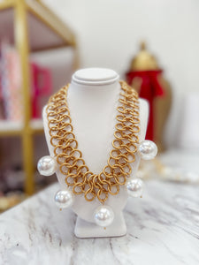 Multi Pearl & Linked Chain Choker