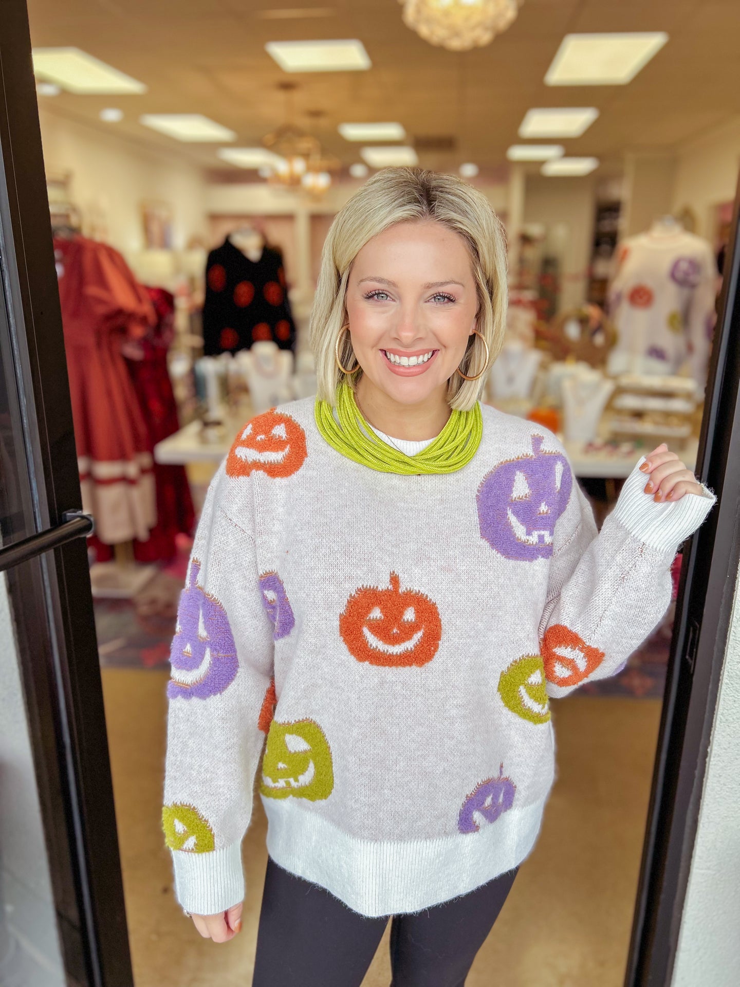 Multi Pumpkin Oversized Sweater