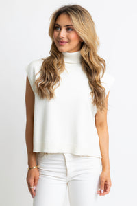 KARLIE HiLo Turtleneck Sweater - Ivory