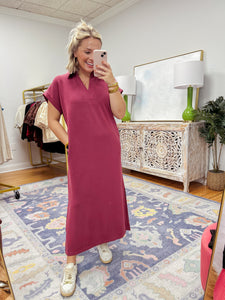 Tara Luxe Midi - Burgundy