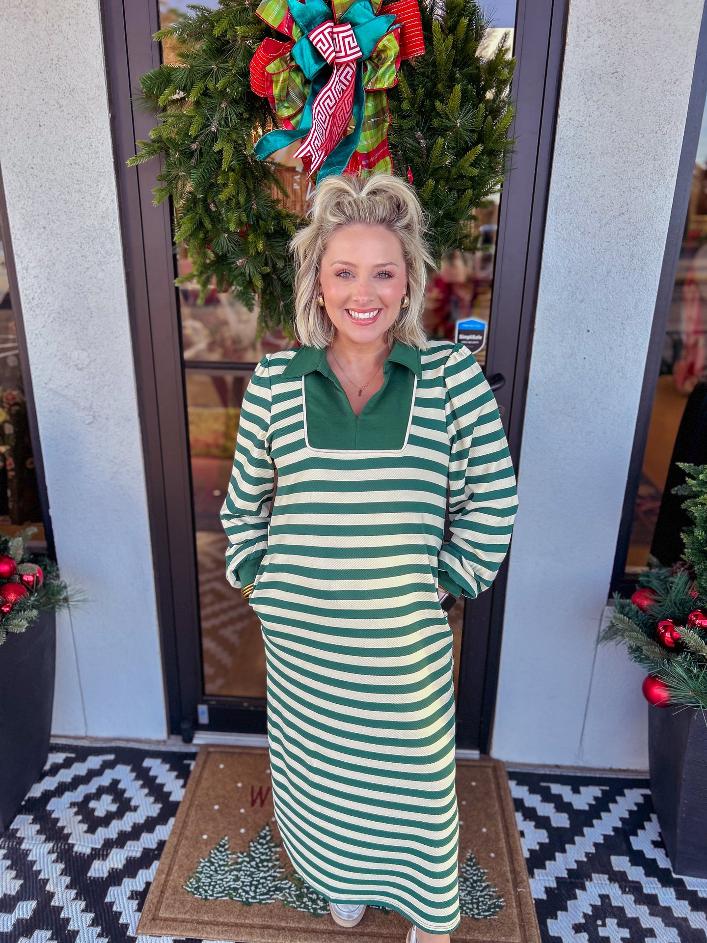 Green Stripe Midi