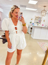 Load image into Gallery viewer, Chasity Bow Romper - White

