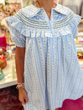 Load image into Gallery viewer, KARLIE Floral Stripe Stitch Dress
